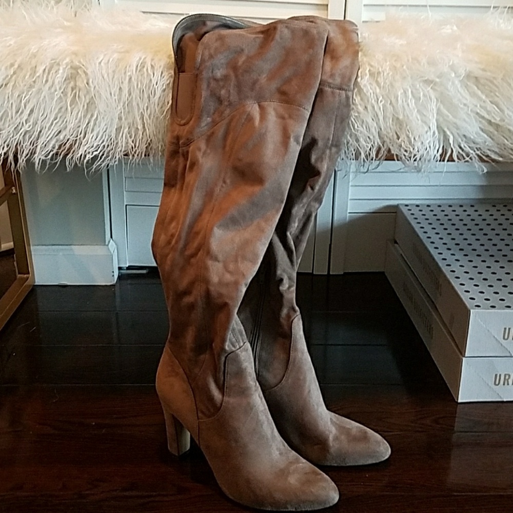Ivanka Trump OTK Grey Suede Boots